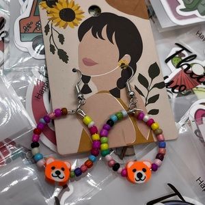 Handmade bear earrings by me!
